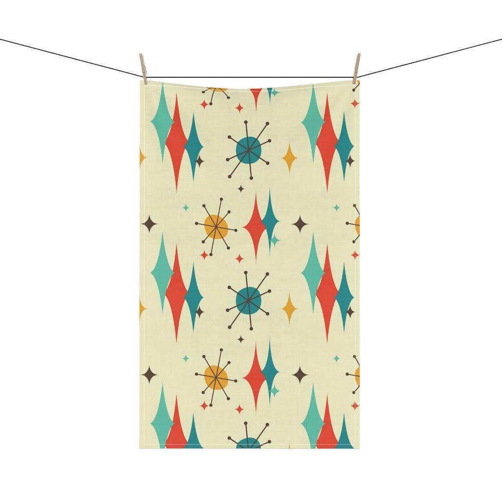 Retro 50s Atomic Diamond Starburst Kitchen Towel | lovevisionkarma.com