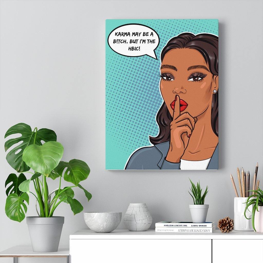 "HBIC" Comic Pop Art Canvas Gallery Wrap | lovevisionkarma.com