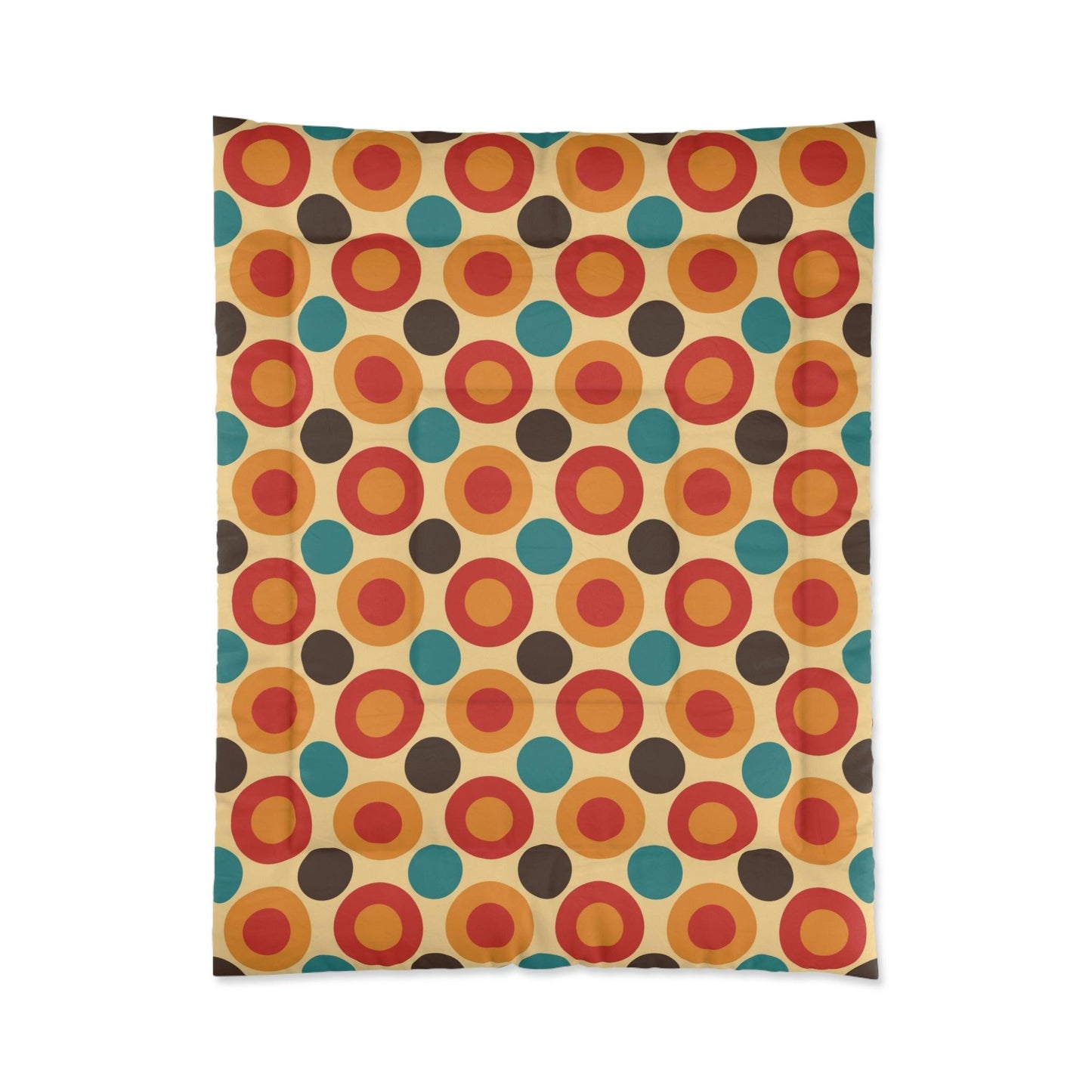 Retro 60s 70s Mod Circles Mid Century Multicolor Comforter | lovevisionkarma.com