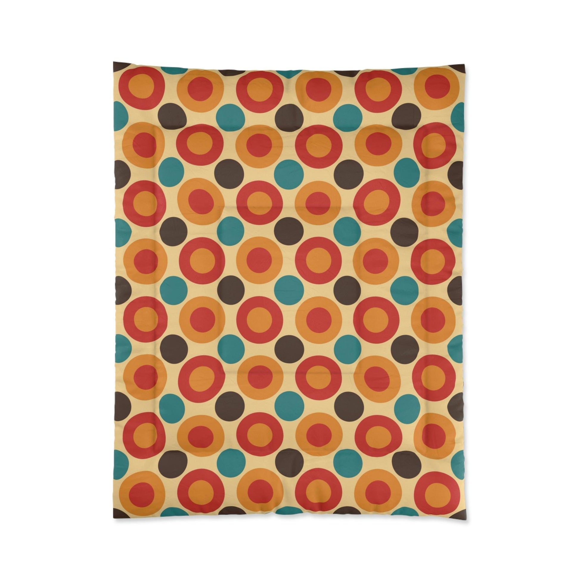 Retro 60s 70s Mod Circles Mid Century Multicolor Comforter | lovevisionkarma.com