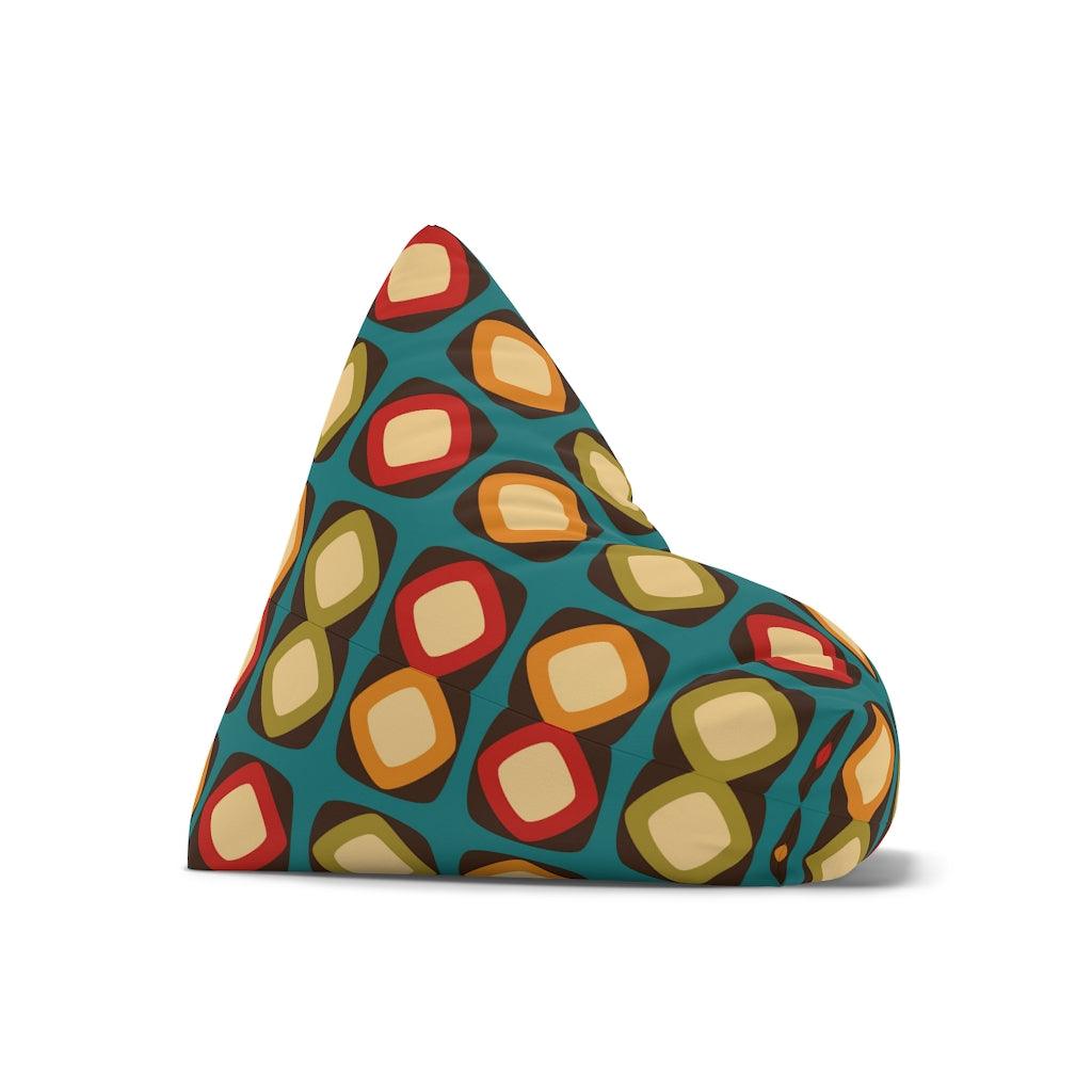 Retro Mod Squares Multicolor MCM Bean Bag Chair COVER | lovevisionkarma.com