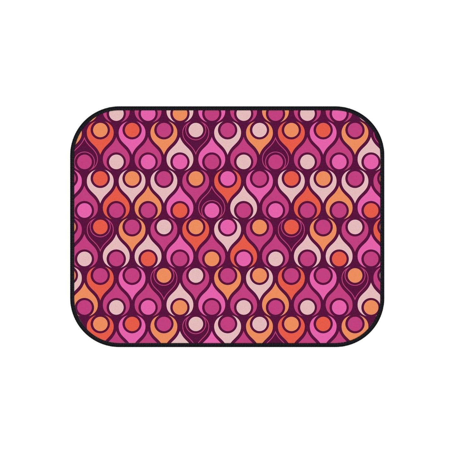 Groovy Mod, Retro Purple Magenta and Orange Car Mats (Set of 4) | lovevisionkarma.com