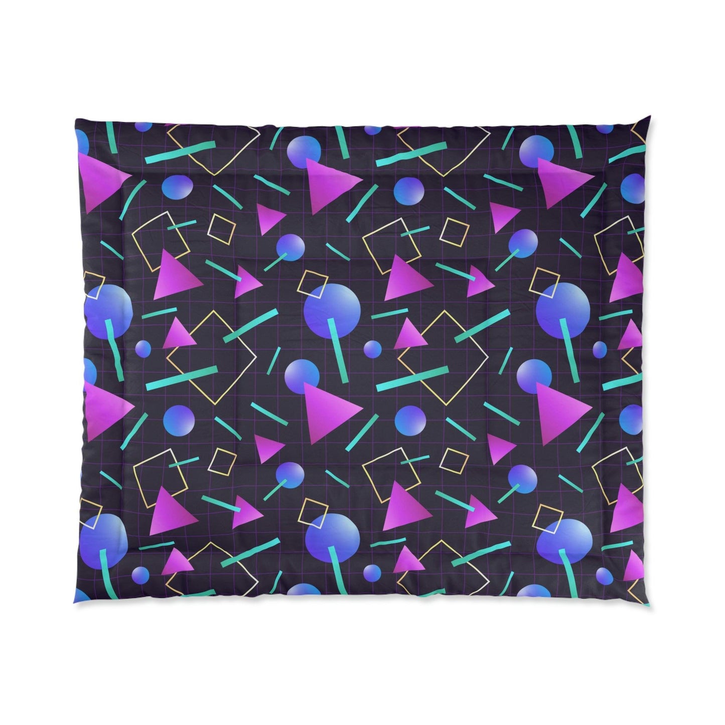 Retro 80s 90s Vaporwave Aesthetic Indigo and Purple Comforter | lovevisionkarma.com