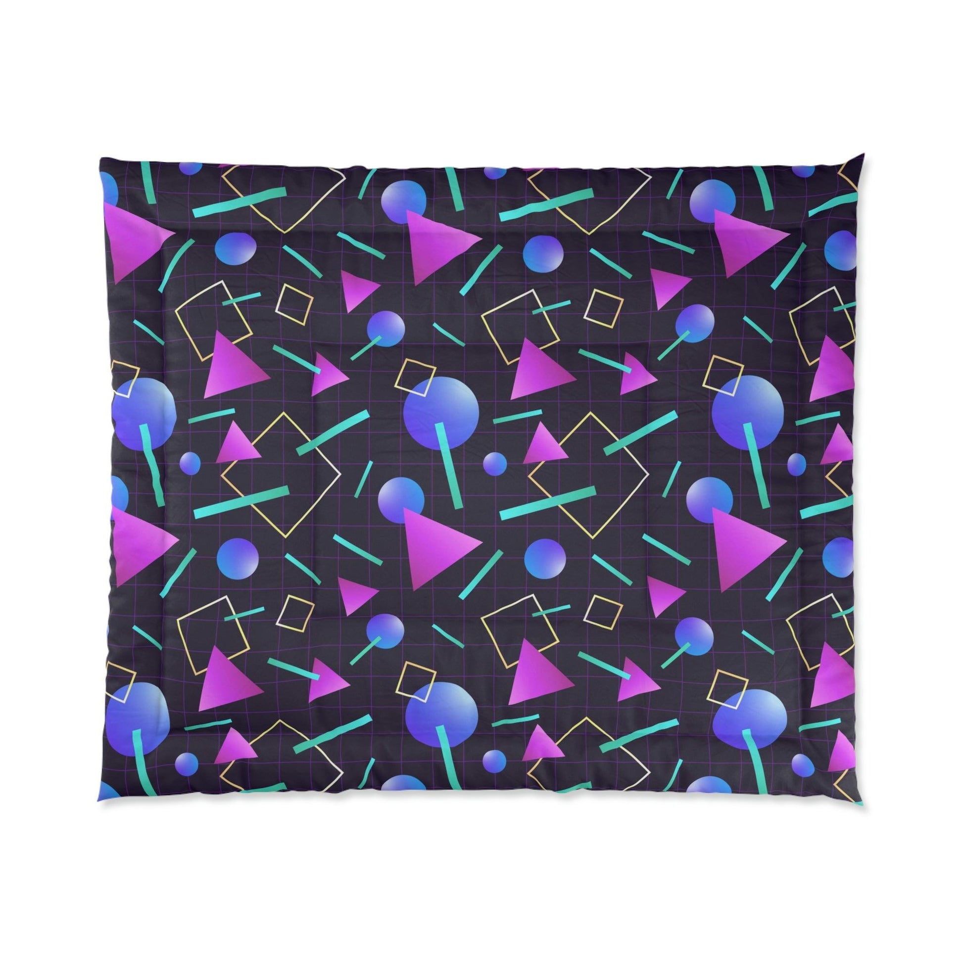 Retro 80s 90s Vaporwave Aesthetic Indigo and Purple Comforter | lovevisionkarma.com