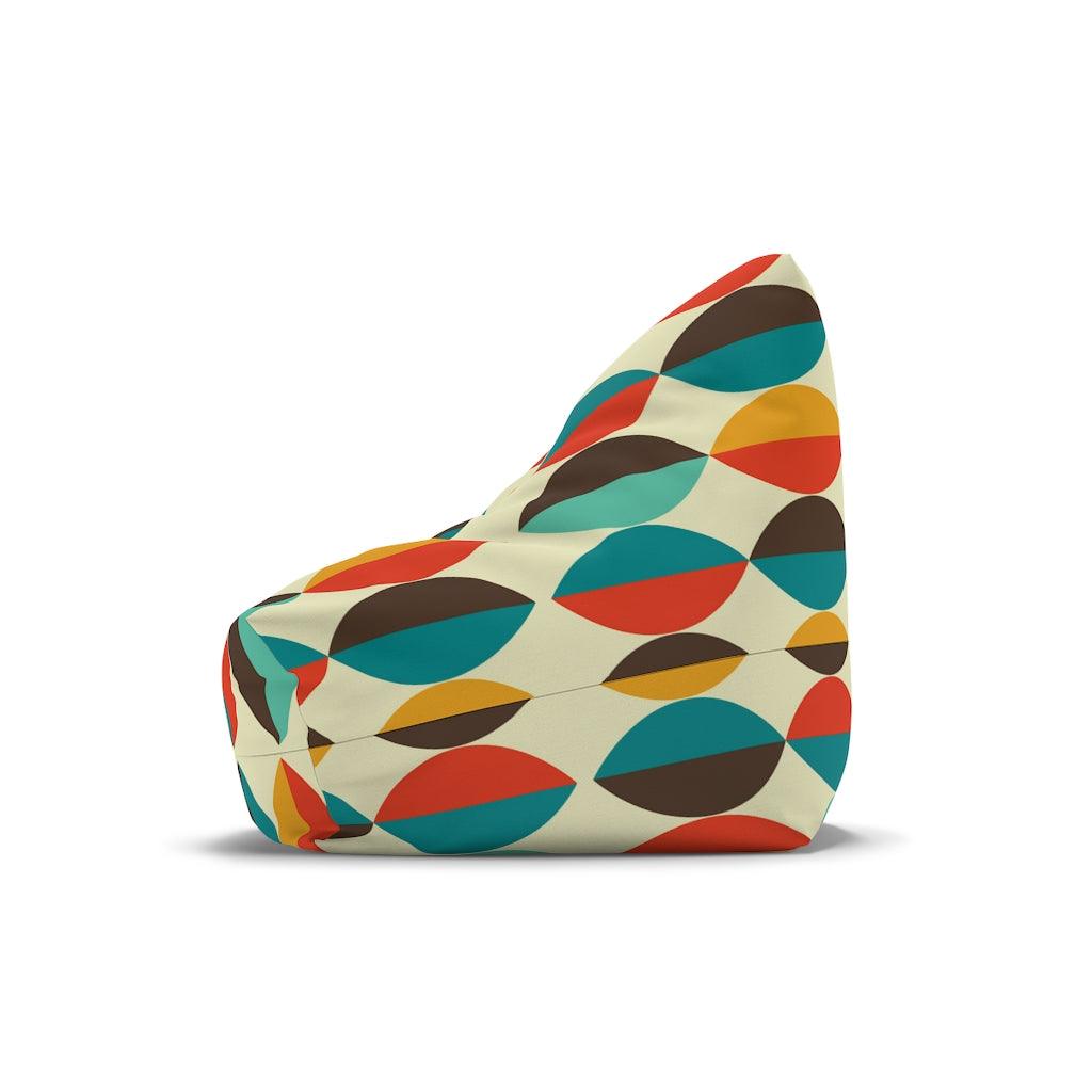 Mid Century Retro Ovals Multicolor Bean Bag Chair COVER | lovevisionkarma.com