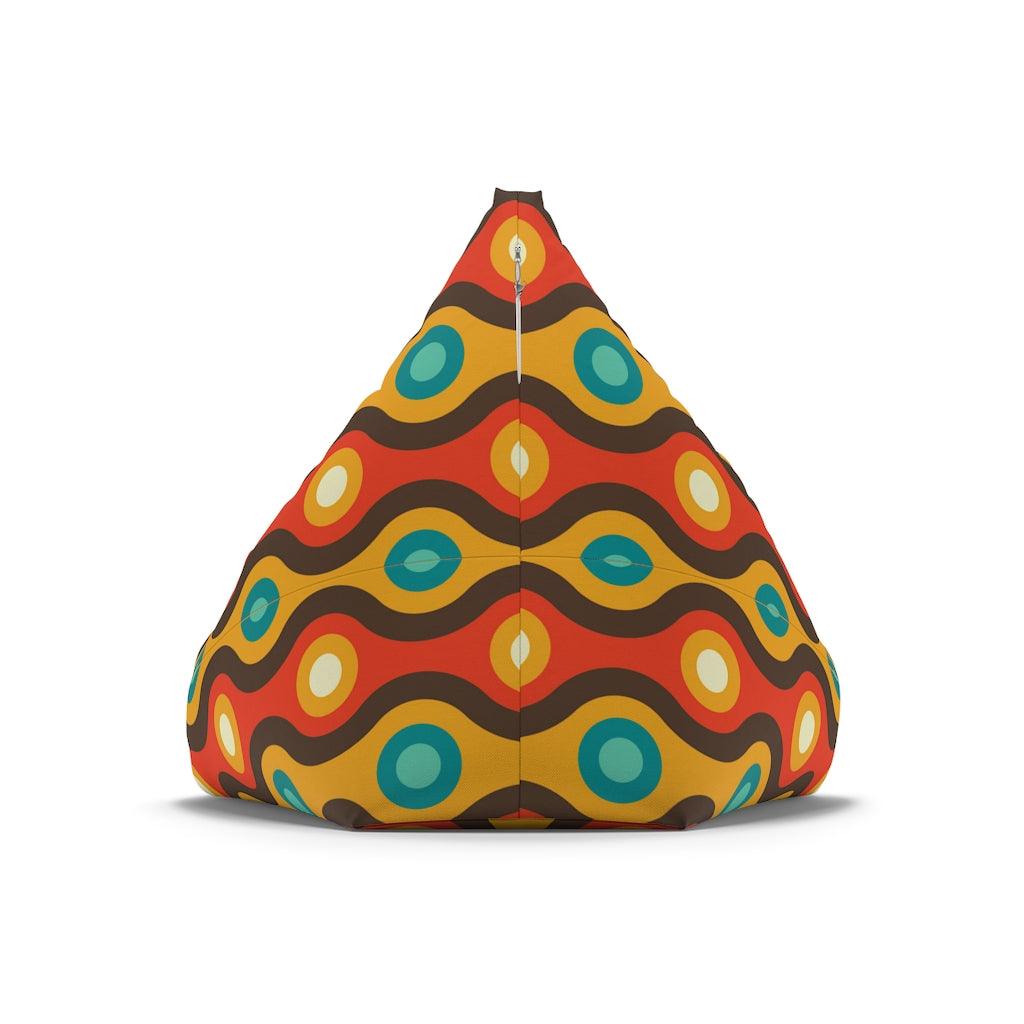 Mid Century Mod Groovy Multicolor Bean Bag Chair COVER | lovevisionkarma.com