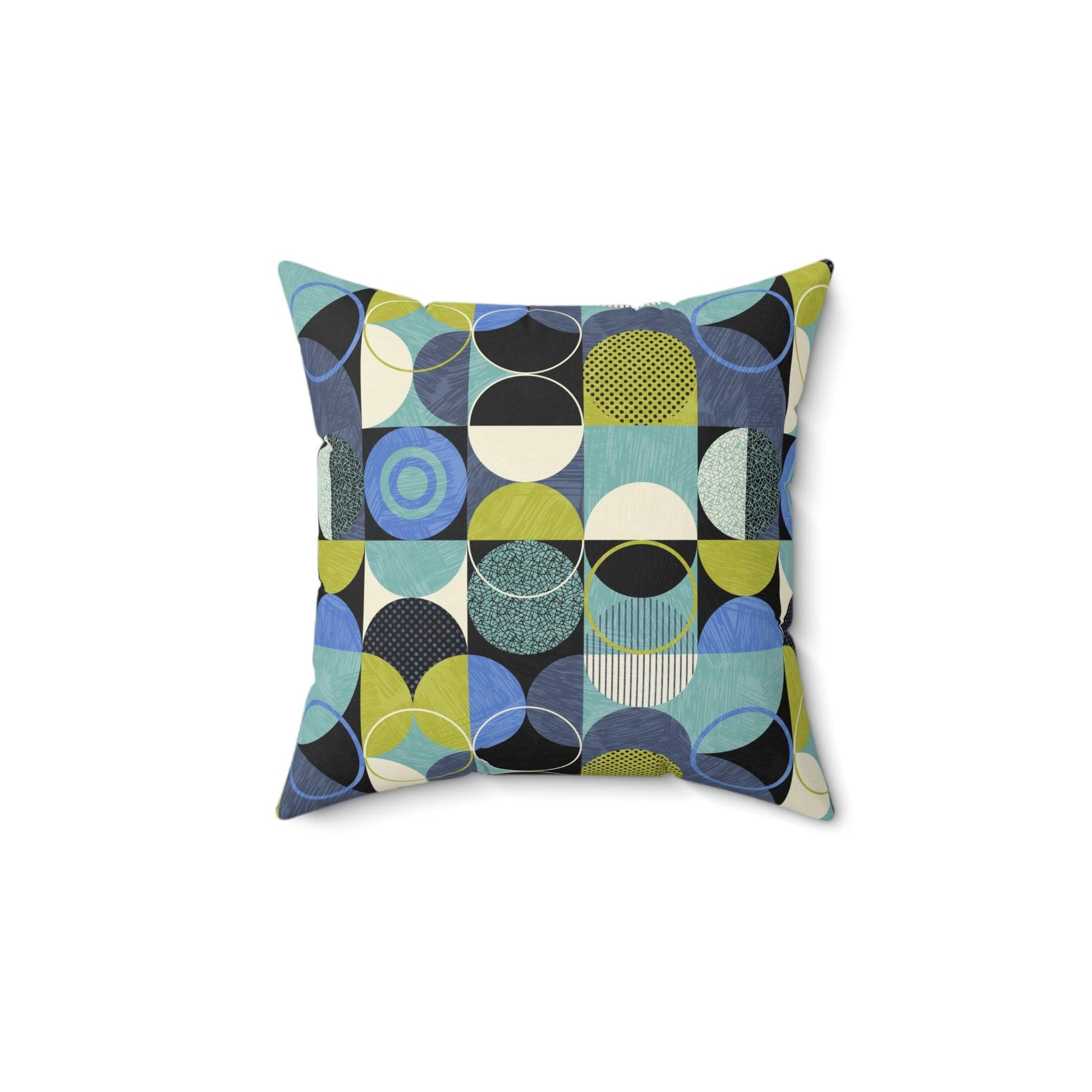 Retro Style Mid Century Mod Green & Blue Pillow | lovevisionkarma.com
