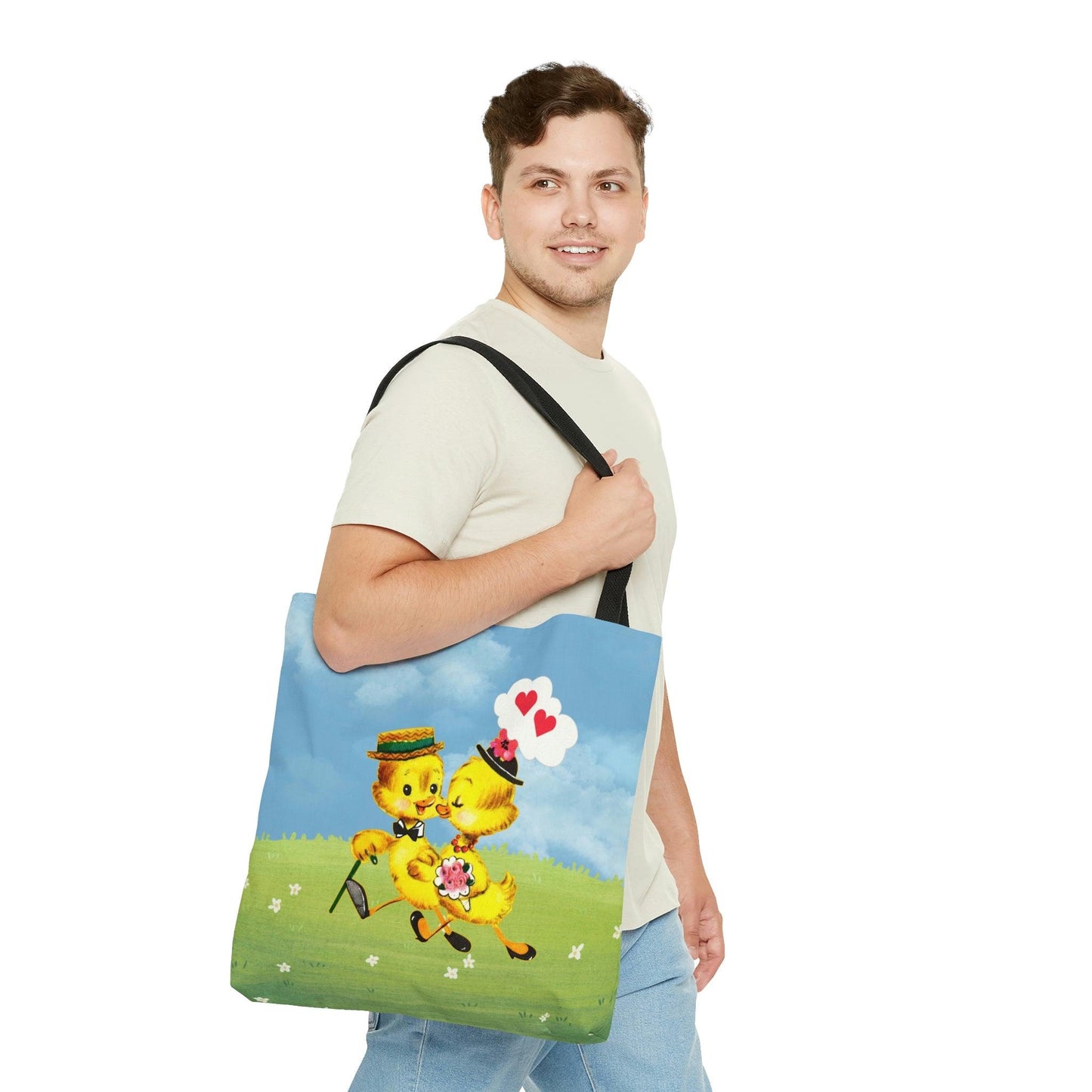 Vintage Kitsch Easter Chicks MCM Multicolor Tote Bag | lovevisionkarma.com