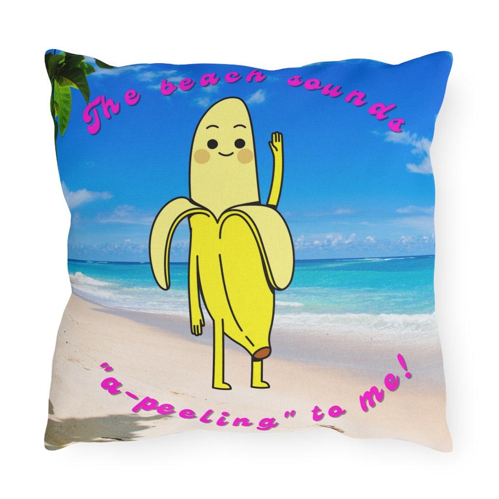 Cute Banana "A-peeling" Outdoor Pillow | lovevisionkarma.com