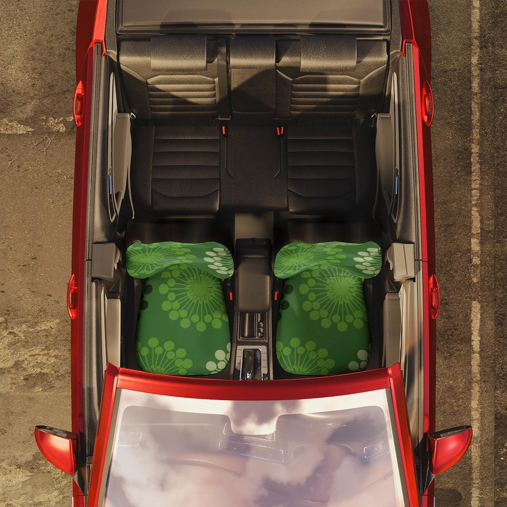 Retro MCM Starburst Sputnik Inspired Green Car Seat Covers | lovevisionkarma.com