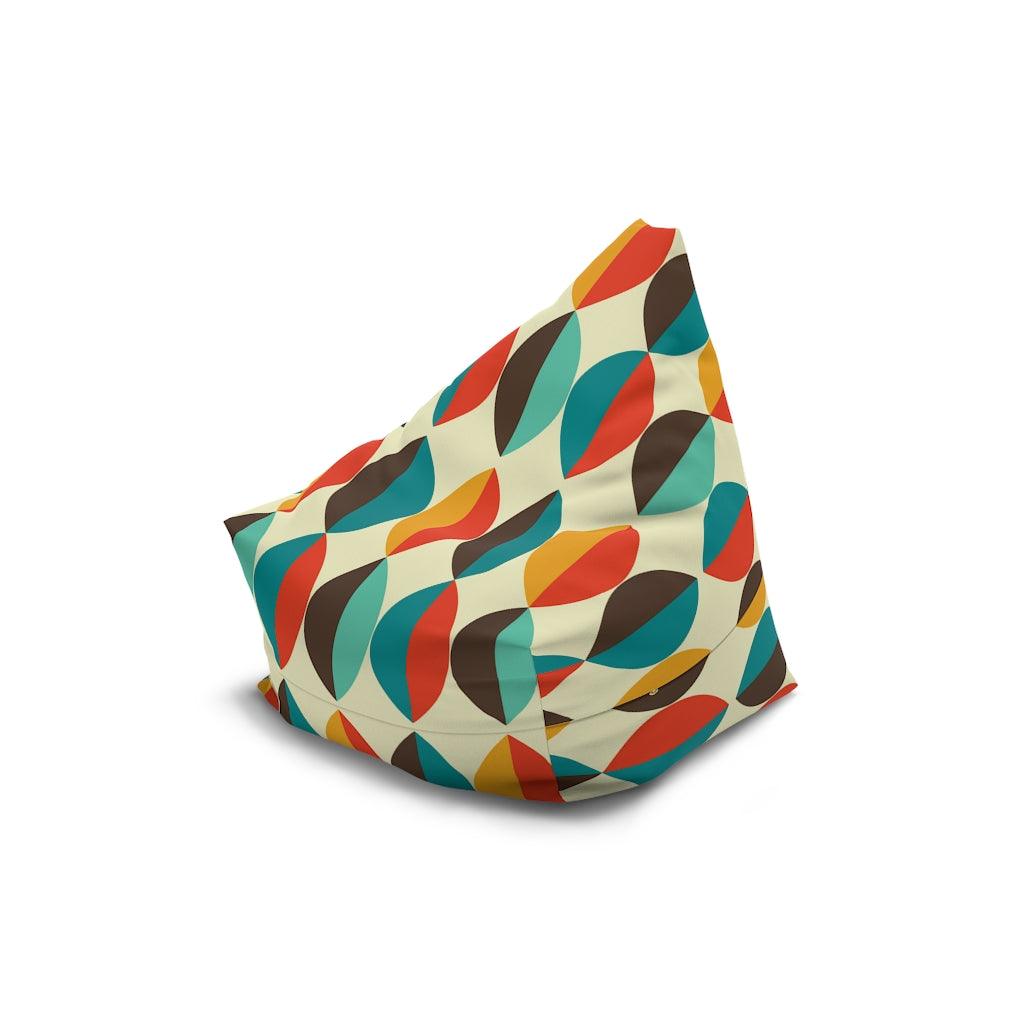 Mid Century Retro Ovals Multicolor Bean Bag Chair COVER | lovevisionkarma.com