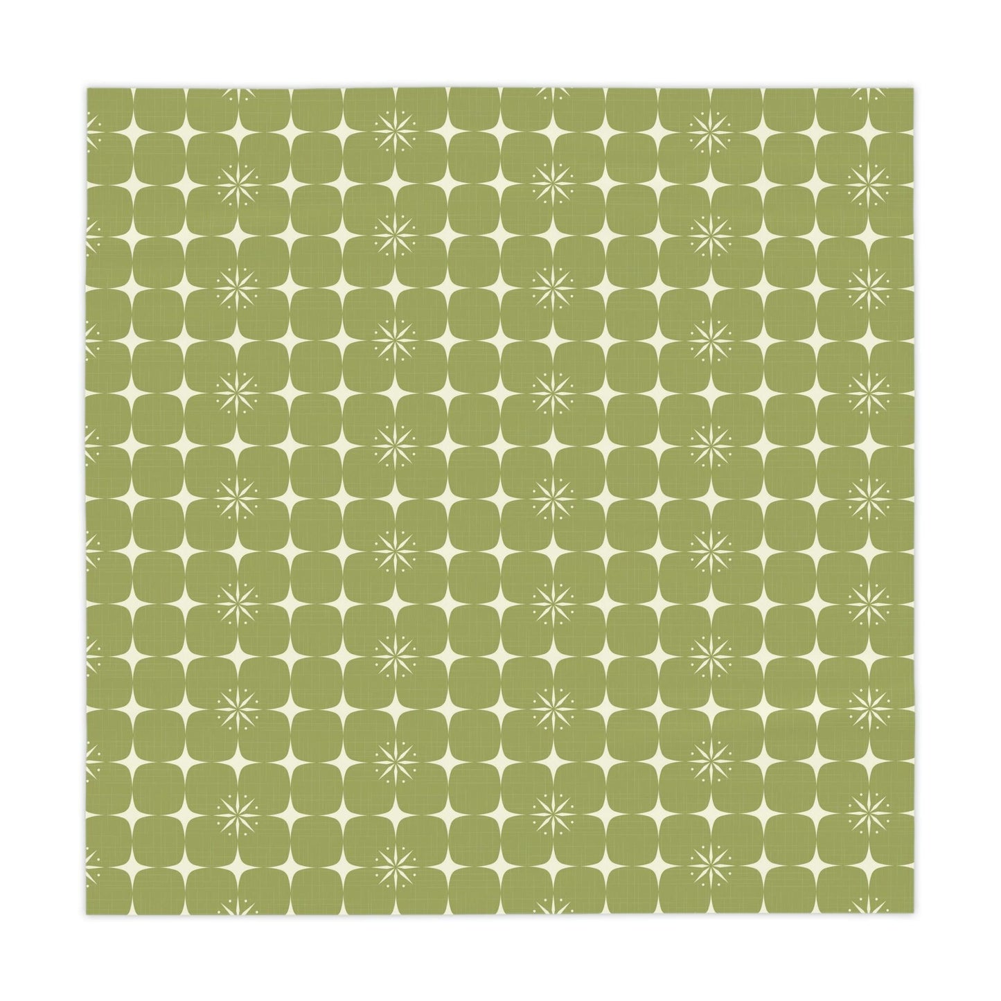 Retro 50s Atomic Starburst Geo Mid Century Green Tablecloth | lovevisionkarma.com