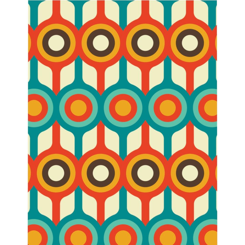 Retro 50s 60s Mid Century Geo Circles Blue & Orange Duvet Cover | lovevisionkarma.com