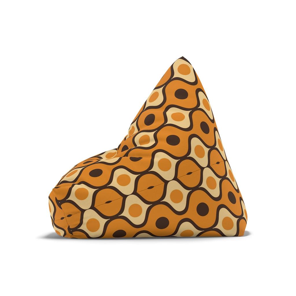 Retro Orange & Brown Geometric MCM Bean Bag Chair COVER | lovevisionkarma.com