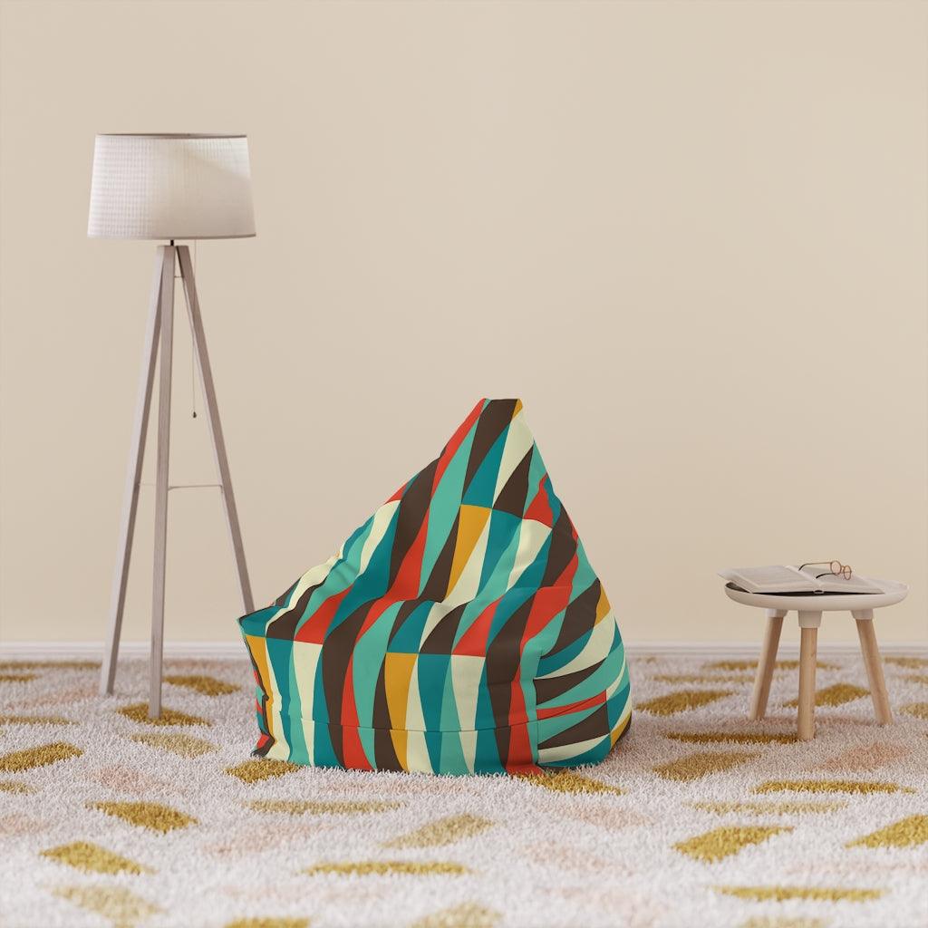 Mid Century Multicolor Diamonds Bean Bag Chair COVER | lovevisionkarma.com