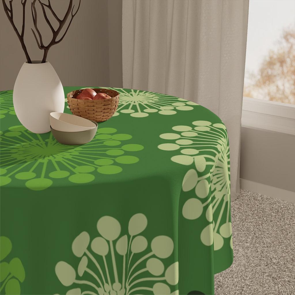 Retro Starburst Sputnik Inspired Green MCM Tablecloth | lovevisionkarma.com