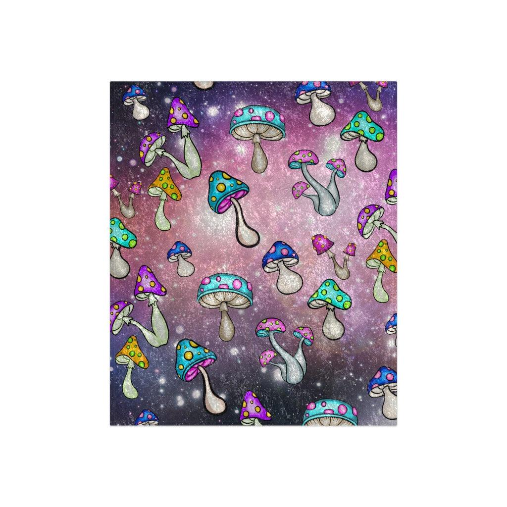 Trippy Mushroomcore Cosmic Colorful Crushed Velvet Blanket | lovevisionkarma.com