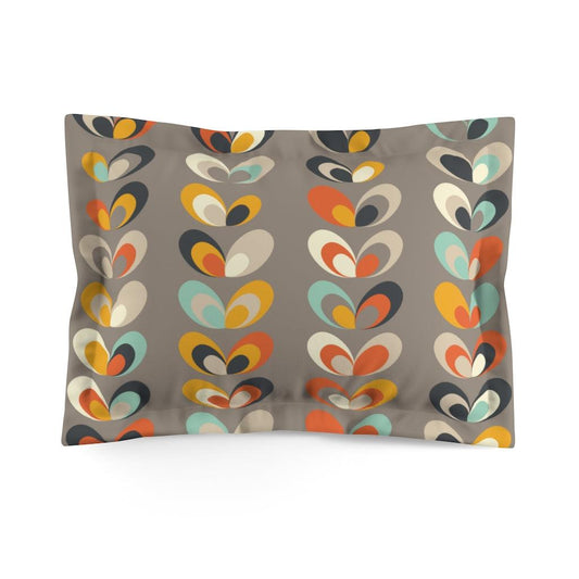 Retro MCM Danish Leaves Gray Pillow Sham | lovevisionkarma.com