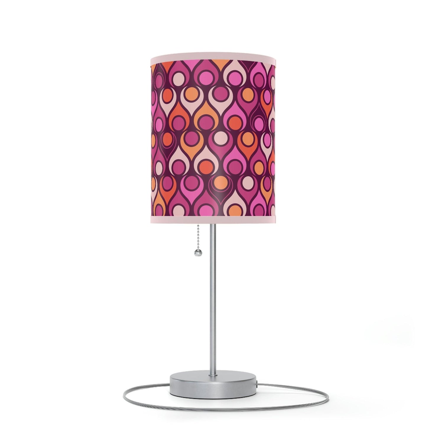 Groovy MCM Funky Geometric Purple, Magenta & Orange Tabletop Lamp | lovevisionkarma.com