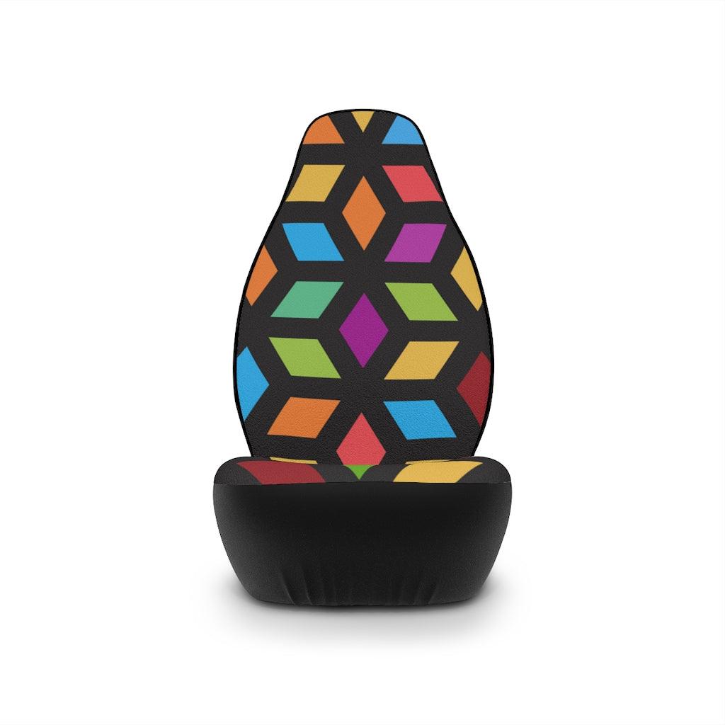 Colorful Geometric MCM Car Seat Covers | lovevisionkarma.com