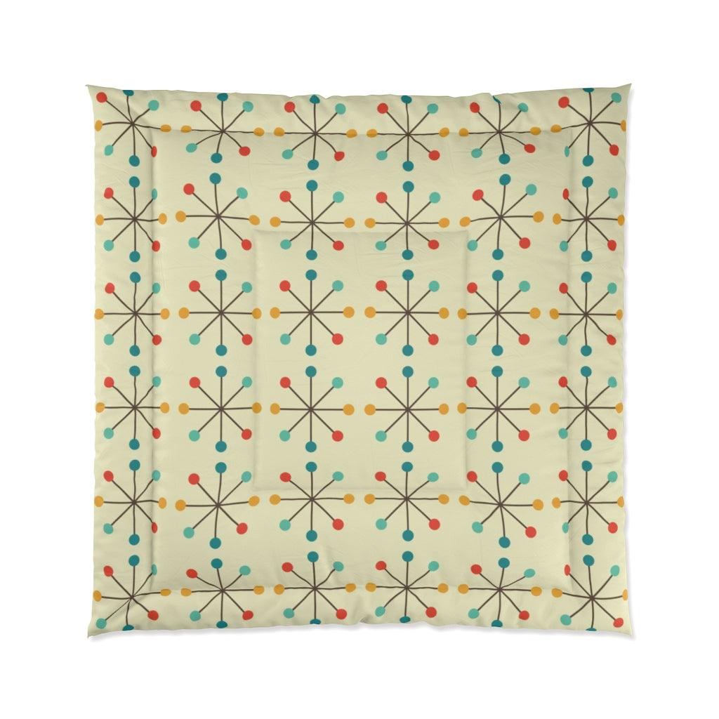Retro 1950's Atomic Burst Mid Century Modern Comforter | lovevisionkarma.com