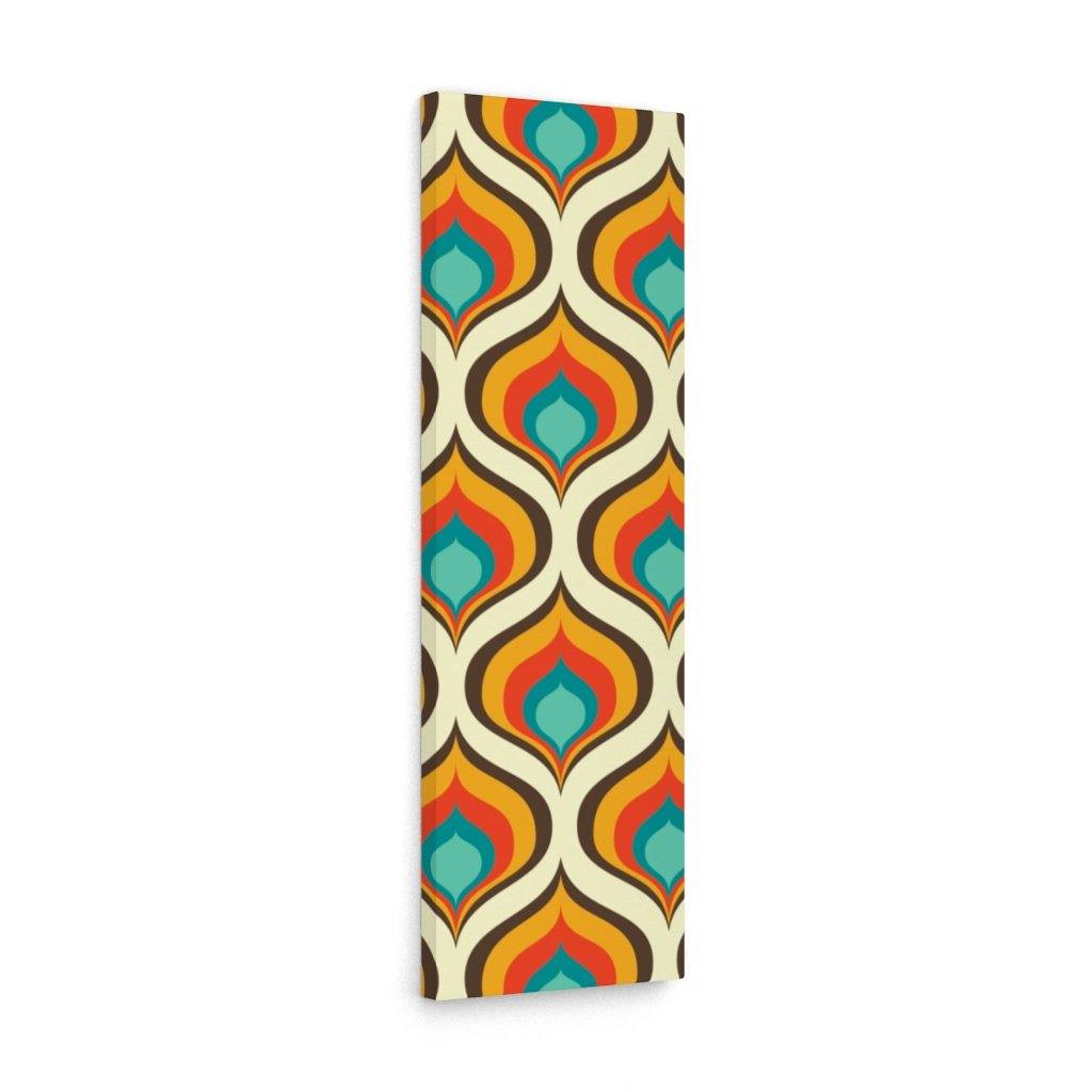Retro Geometric Onion Blue & Orange Mid Century Modern Canvas Gallery Wrap - Vertical | lovevisionkarma.com