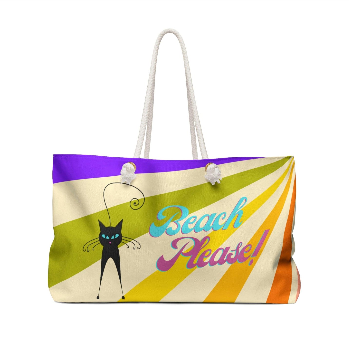 Retro Cat Beach Please Weekender Tote Bag | lovevisionkarma.com