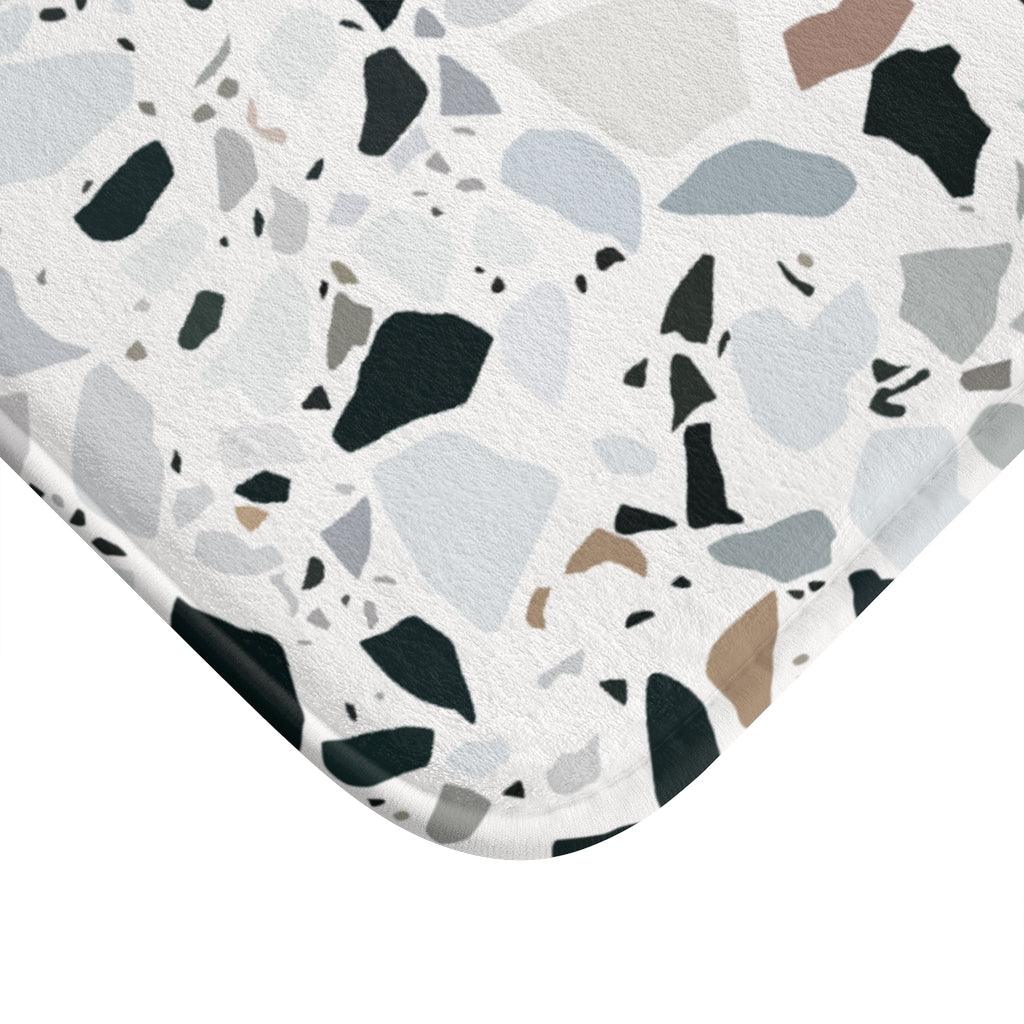 Terrazzo Print Modern Minimalist Bath Mat | lovevisionkarma.com