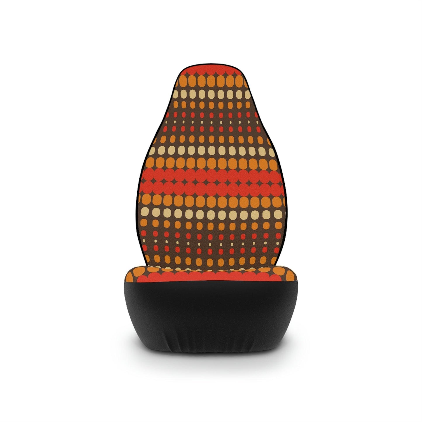 Retro 60s 70s Funky Mid Century Orange & Brown Car Seat Covers | lovevisionkarma.com