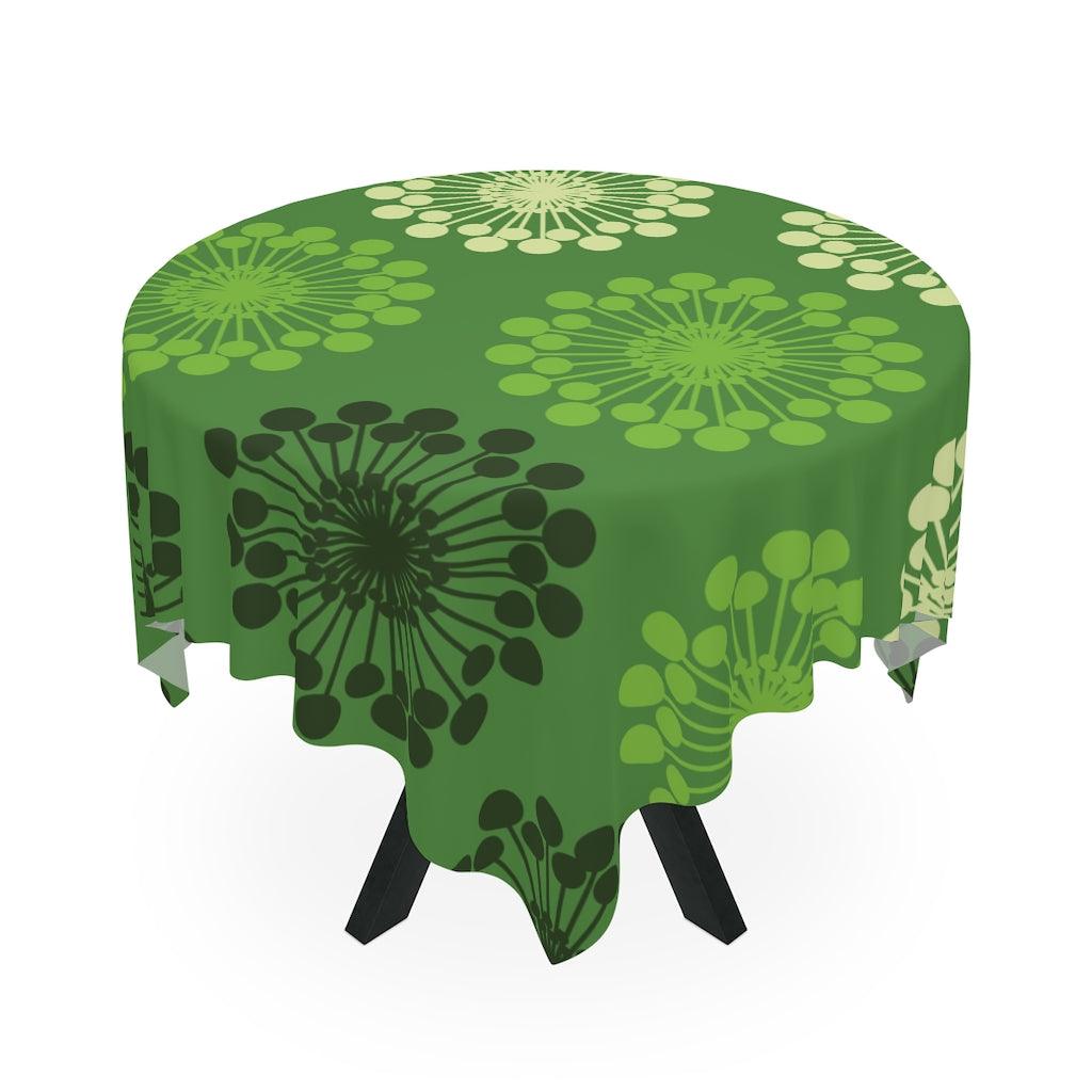 Retro Starburst Sputnik Inspired Green MCM Tablecloth | lovevisionkarma.com