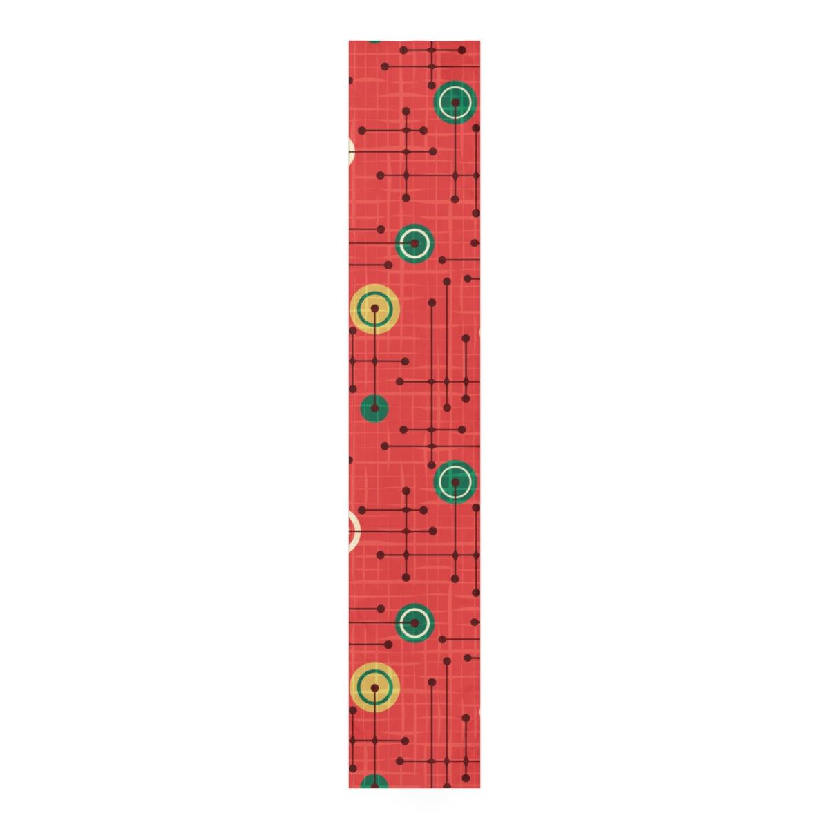 Christmas Mid Century Style Geometric Red Table Runner | lovevisionkarma.com