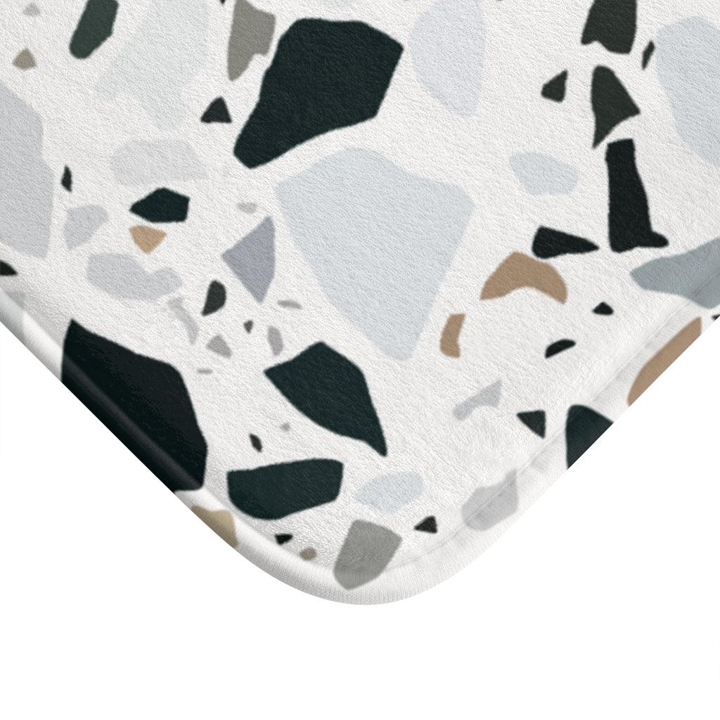 Terrazzo Print Modern Minimalist Bath Mat | lovevisionkarma.com