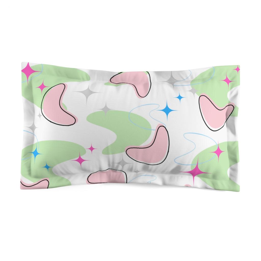 Retro Atomic Starbursts and Boomerangs MCM Multicolor Pillow Sham | lovevisionkarma.com