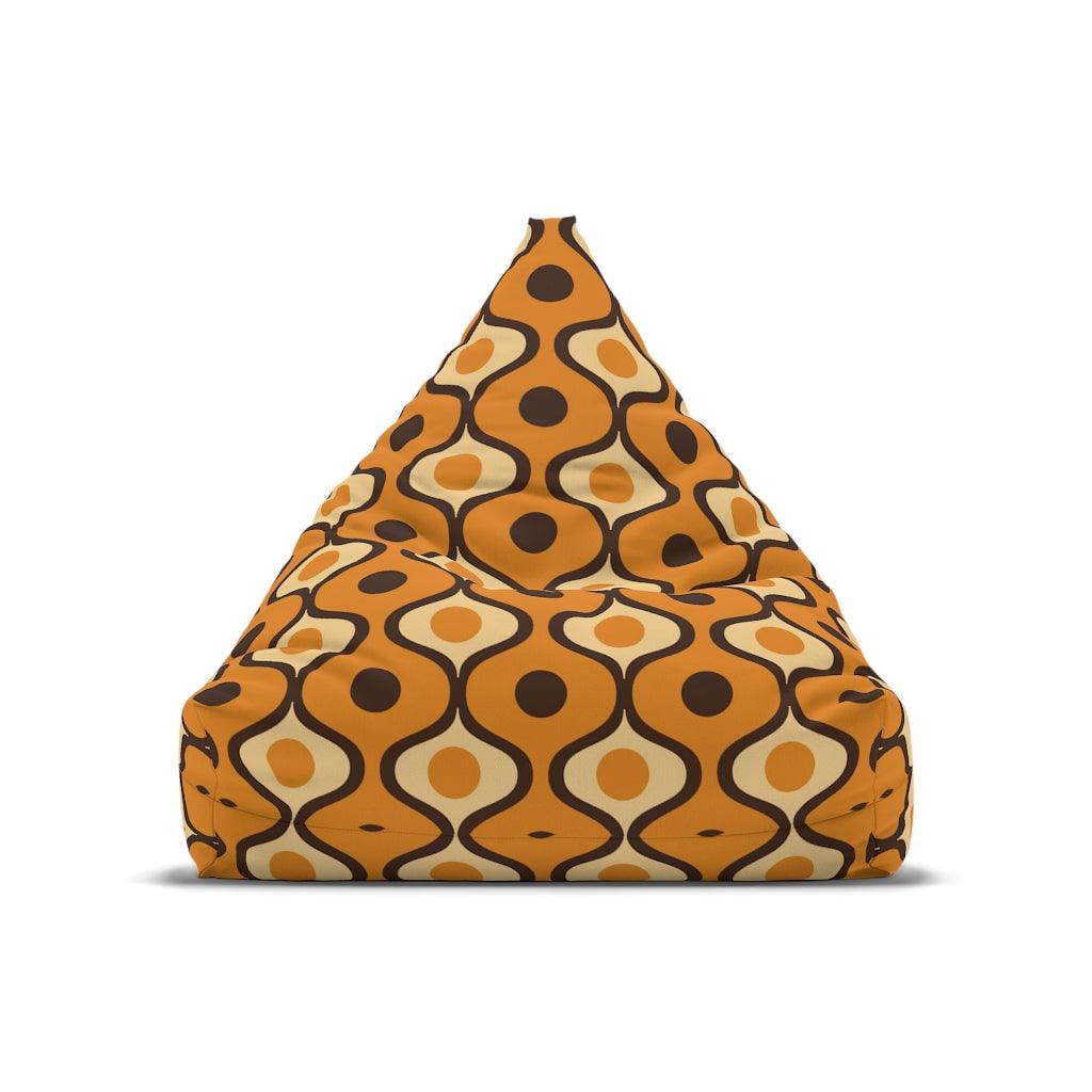 Retro Orange & Brown Geometric MCM Bean Bag Chair COVER | lovevisionkarma.com