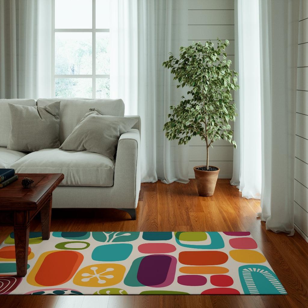 Mid Century Modern, Anti-Slip Rugs,Colorful Rug, Minimal Rug, Abstract Rug