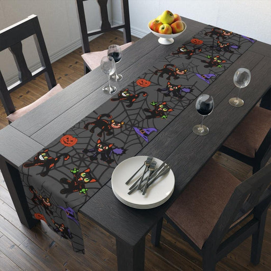 Halloween Mid Century Black Cats MCM Table Runner | lovevisionkarma.com