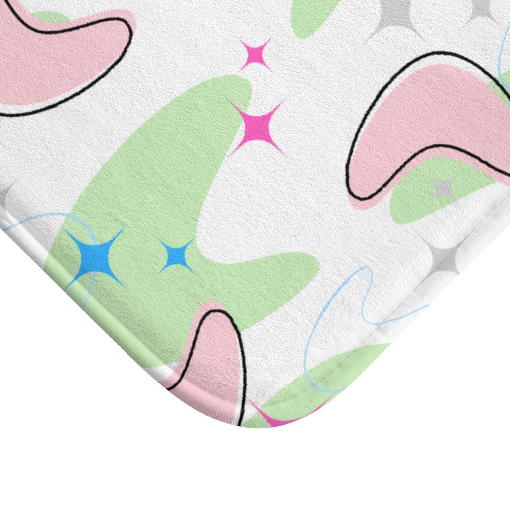 MCM Atomic Starbursts & Boomerangs Multicolor Bath Mat | lovevisionkarma.com