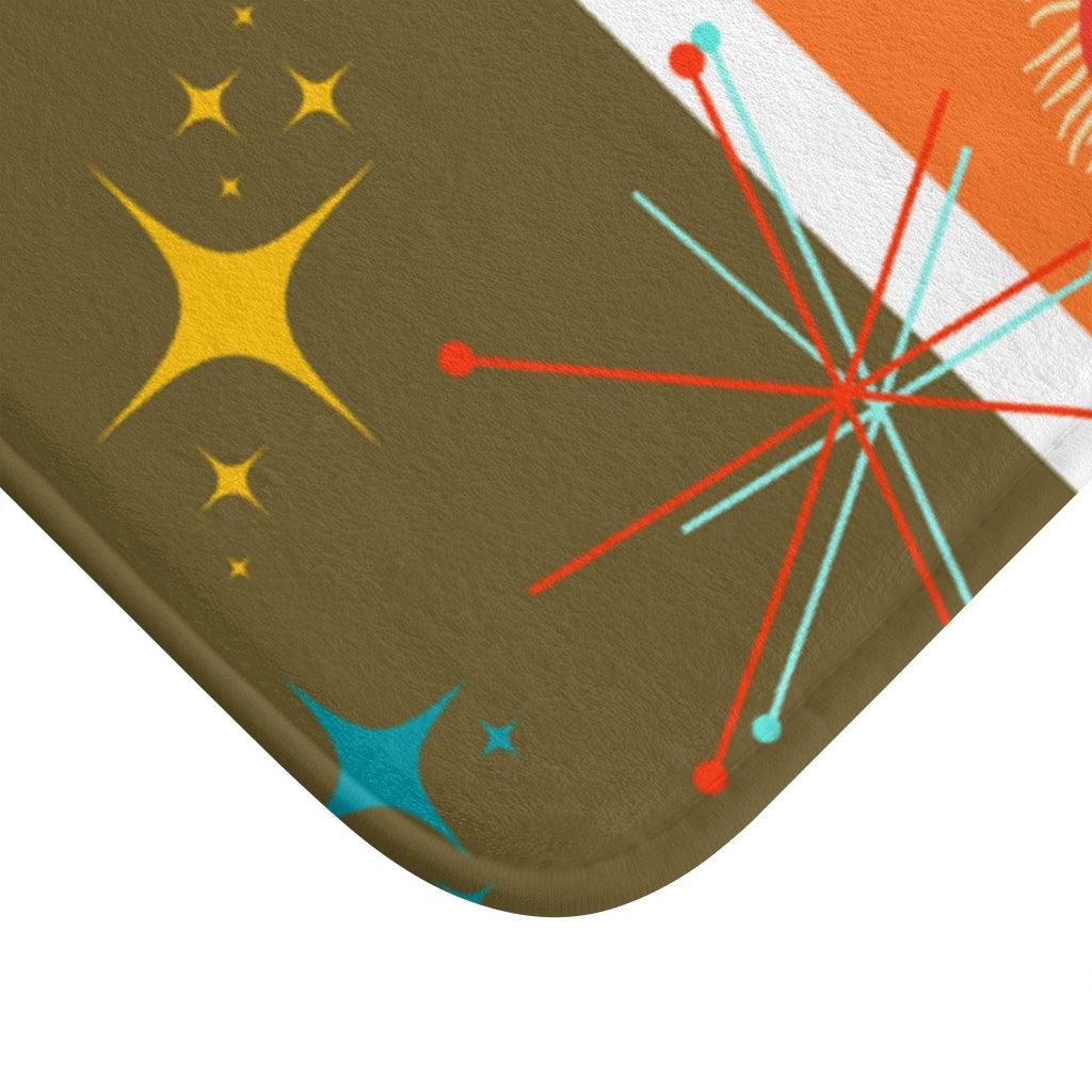 Atomic Cat and Starbursts MCM Multicolor Bath Mat | lovevisionkarma.com