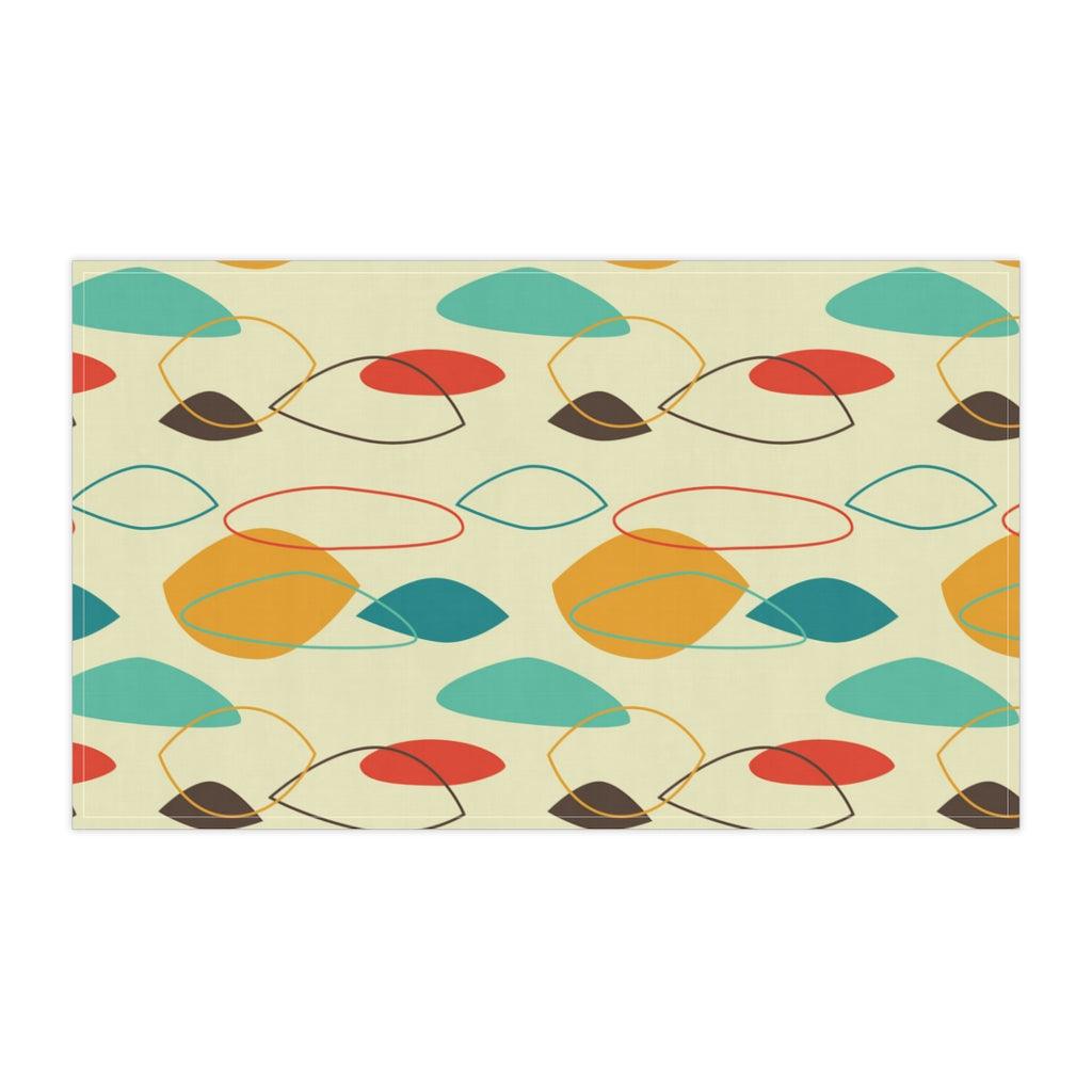 Retro Mid Century Modern Abstract Multicolor Kitchen Towel | lovevisionkarma.com