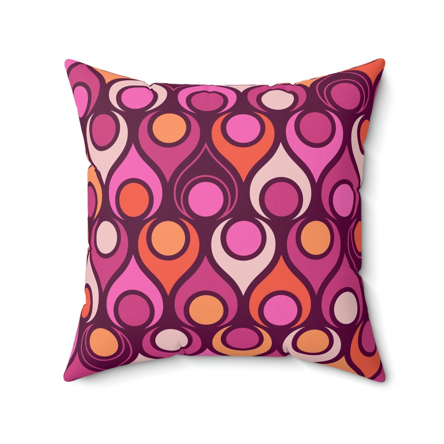 Mid Century Mod Magenta Purple Retro Geo Pillow | lovevisionkarma.com