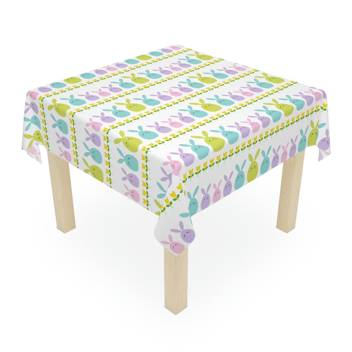 Cute Bunnies Whimsical Easter Tablecloth | lovevisionkarma.com