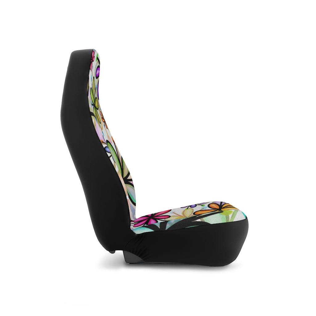 Cute & Colorful Groovy Flower Doodle Car Seat Covers | lovevisionkarma.com