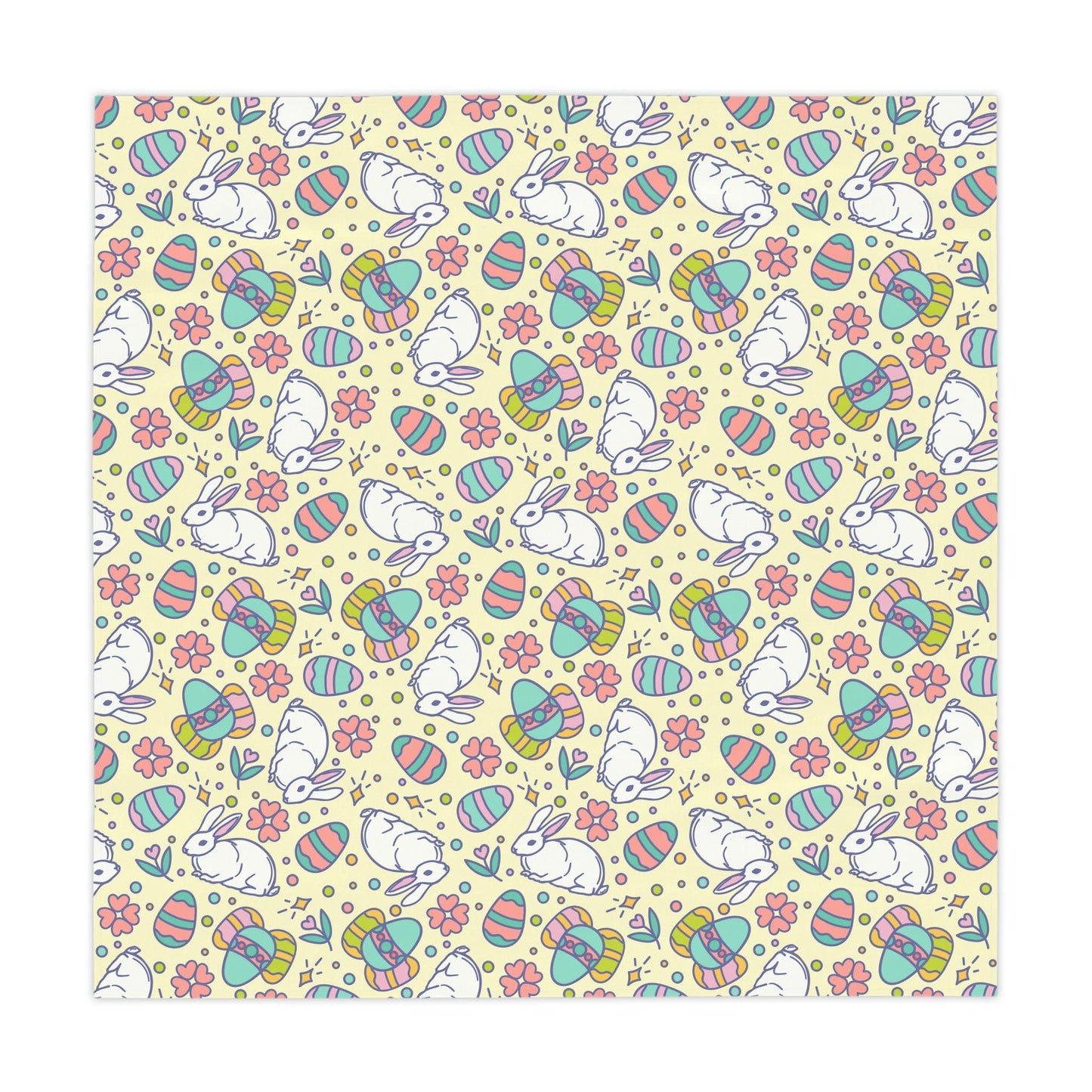 Retro Easter Bunny and Eggs Whimsical Tablecloth | lovevisionkarma.com