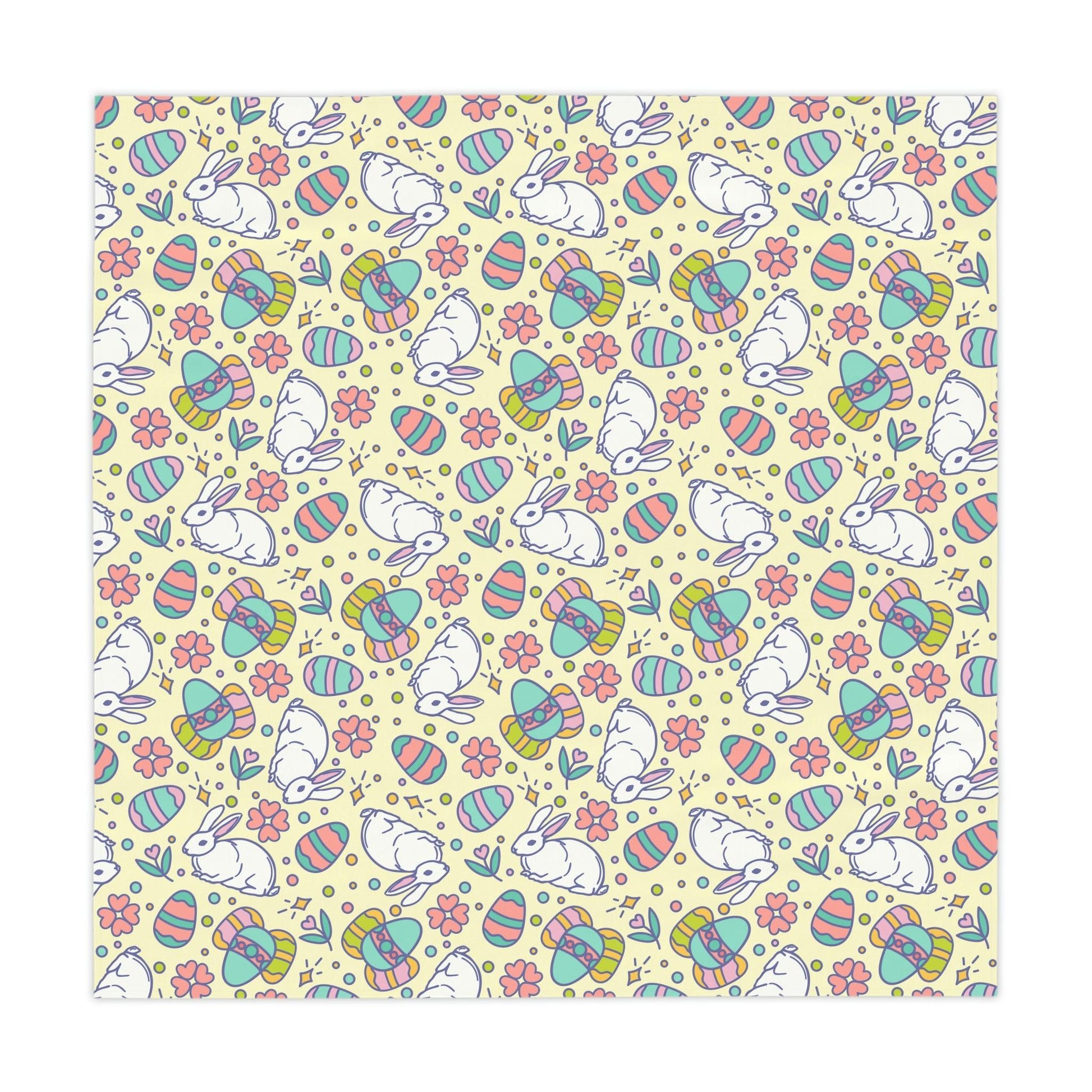 Retro Easter Bunny and Eggs Whimsical Tablecloth | lovevisionkarma.com