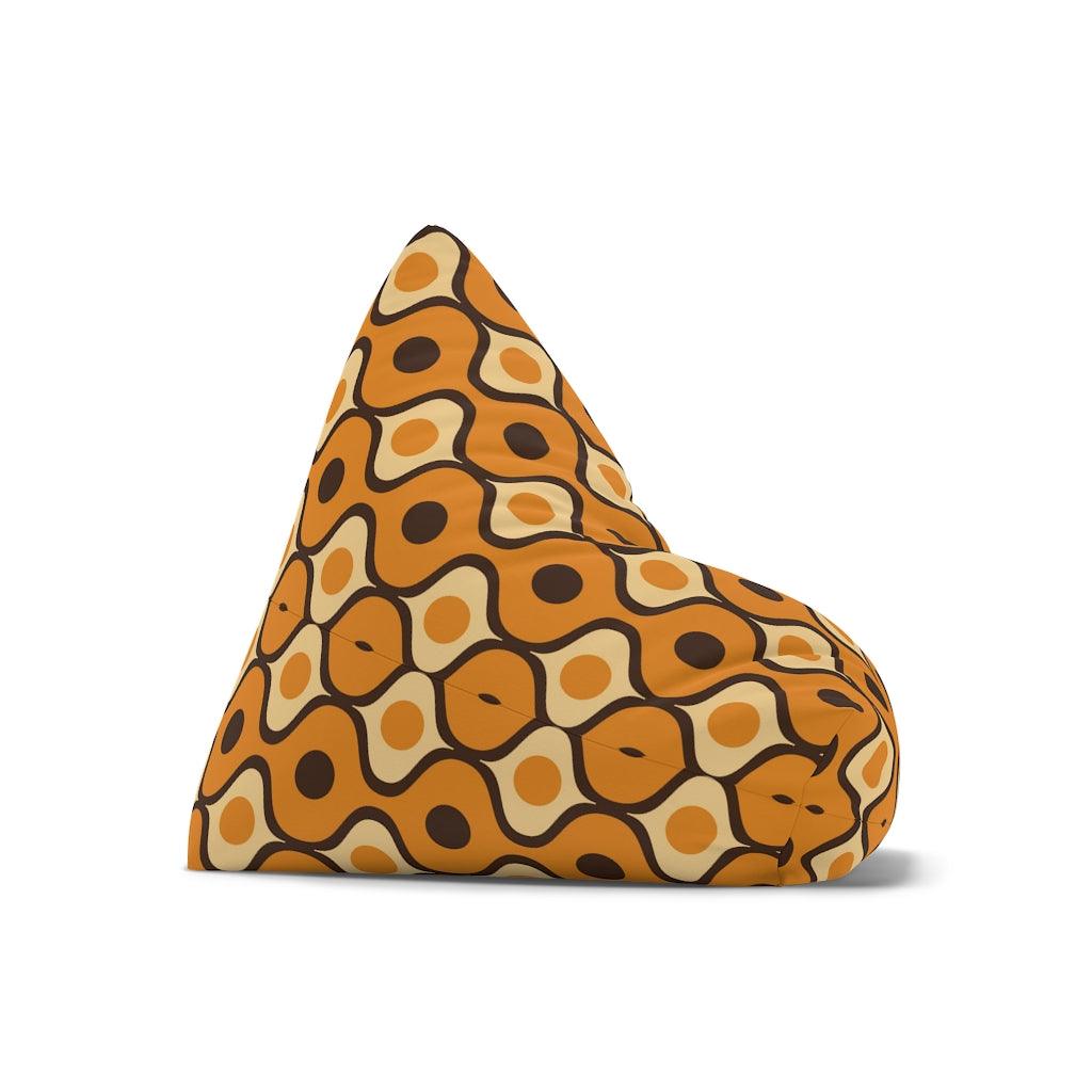 Retro Orange & Brown Geometric MCM Bean Bag Chair COVER | lovevisionkarma.com
