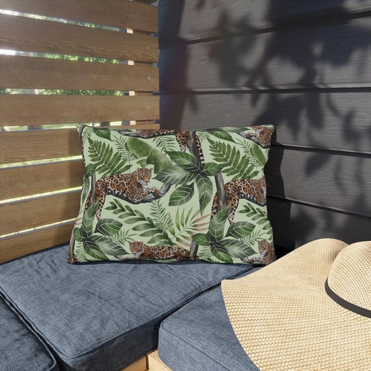 Jungle Cat, Leopard, Jaguar MCM Outdoor Pillow | lovevisionkarma.com