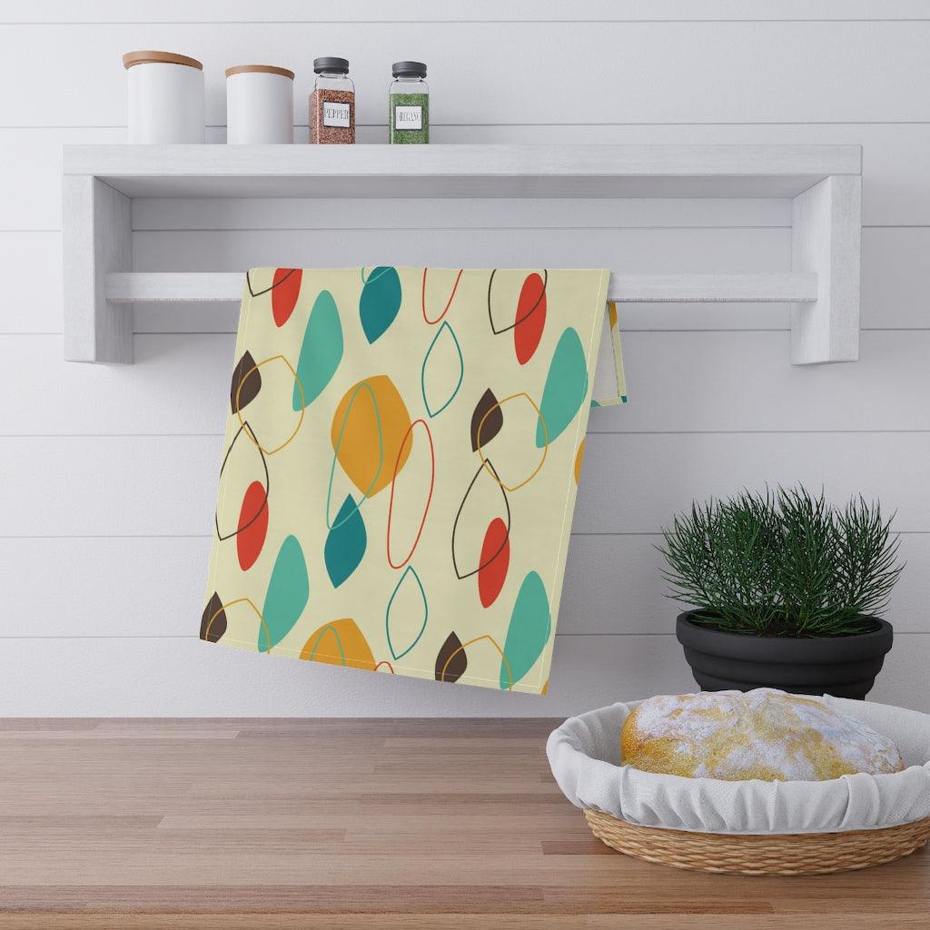 Retro Mid Century Modern Abstract Multicolor Kitchen Towel | lovevisionkarma.com