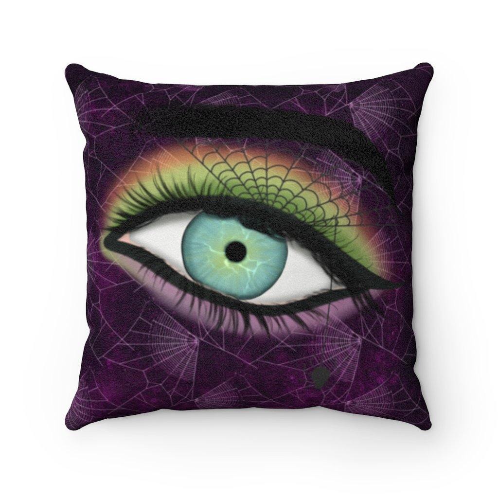 Creepy Witch's Eye Purple Goth Glam Halloween Throw Pillow | lovevisionkarma.com