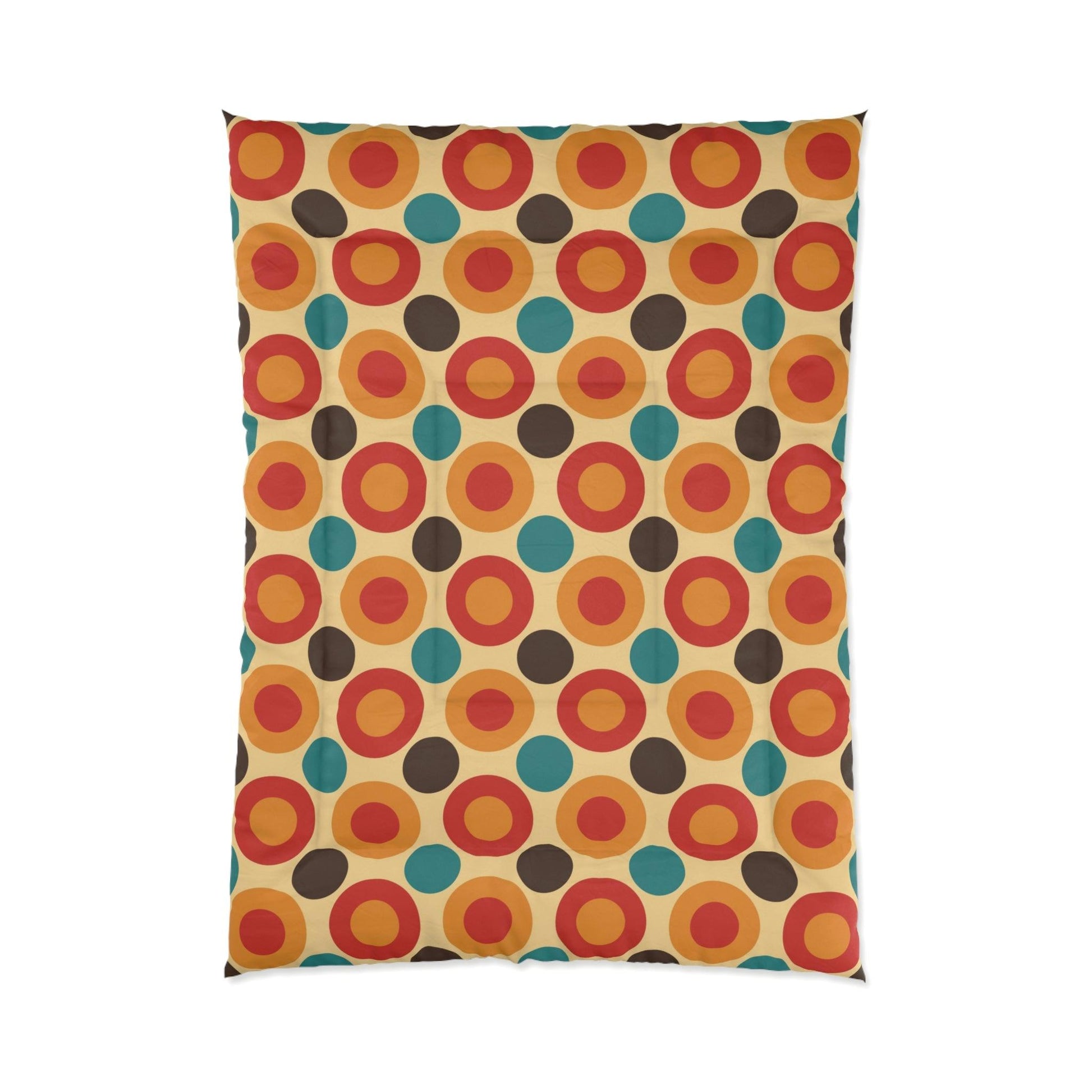 Retro 60s 70s Mod Circles Mid Century Multicolor Comforter | lovevisionkarma.com