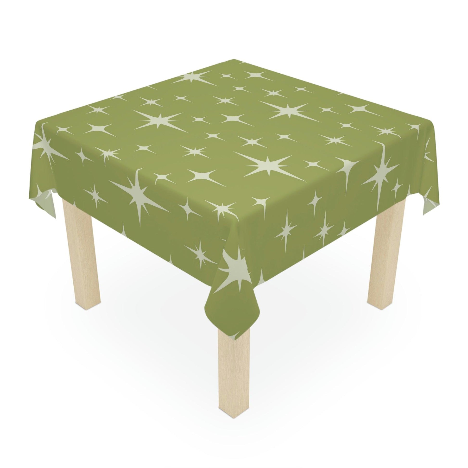 Retro 50s Starburst Mid Century Mod Green Tablecloth | lovevisionkarma.com